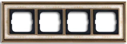 Рамка универсальная ABB Династия 4-м. античная латунь/белая роспись картинка